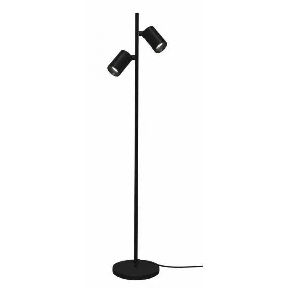Oz K2 floor lamp, jet black (RAL9005)/golden cuff
