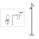 Oz K2 floor lamp, jet black (RAL9005)/golden cuff